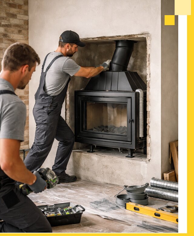 Установка каминных топок в Еманжелинске: монтаж, подключение