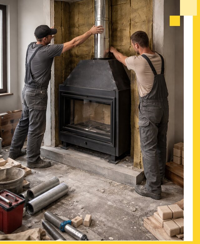 Изготовление и монтаж закрытых каминов в Еманжелинске под ключ