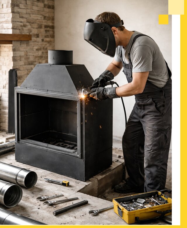 Продажа и установка металлических каминов в Еманжелинске под ключ