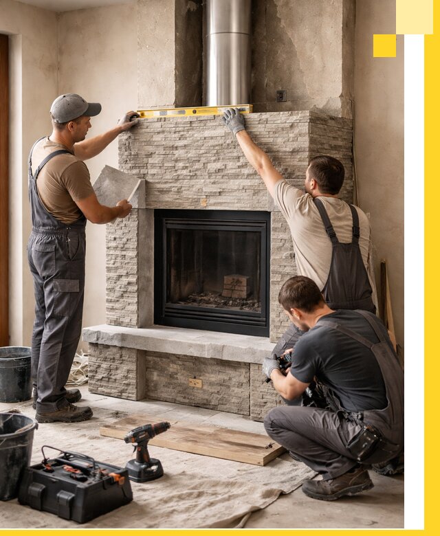 Профессиональный монтаж каминов под ключ в Еманжелинске для дома