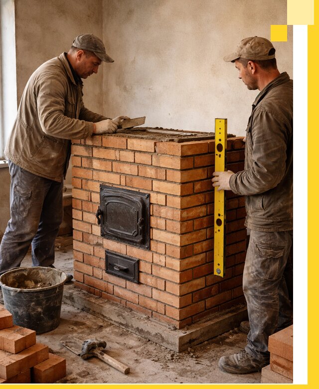 Отопительные печи под ключ в Еманжелинске, установка и сборка