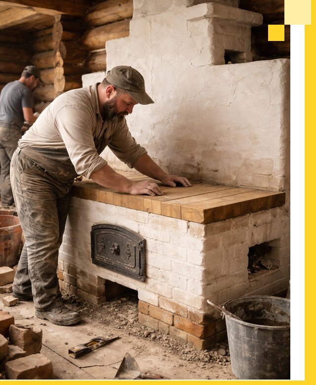 Проектирование и установка русской печи с лежанкой в Еманжелинске