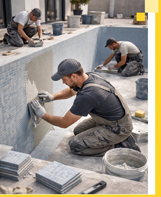 Облицовка бассейнов в Еманжелинске плитка мозаика гидроизоляция