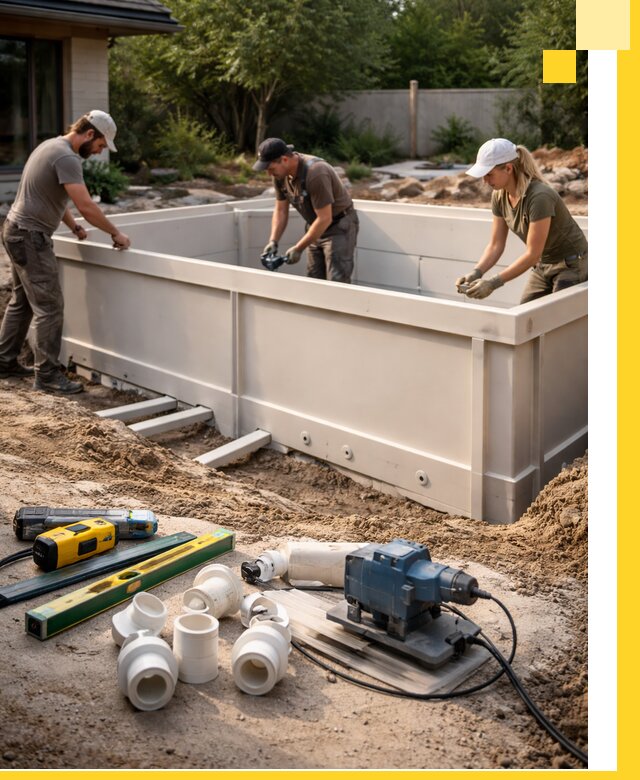 Установка полипропиленовых бассейнов под ключ в Еманжелинске