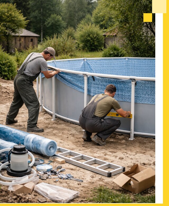 Установка и монтаж каркасных бассейнов в Еманжелинске под ключ