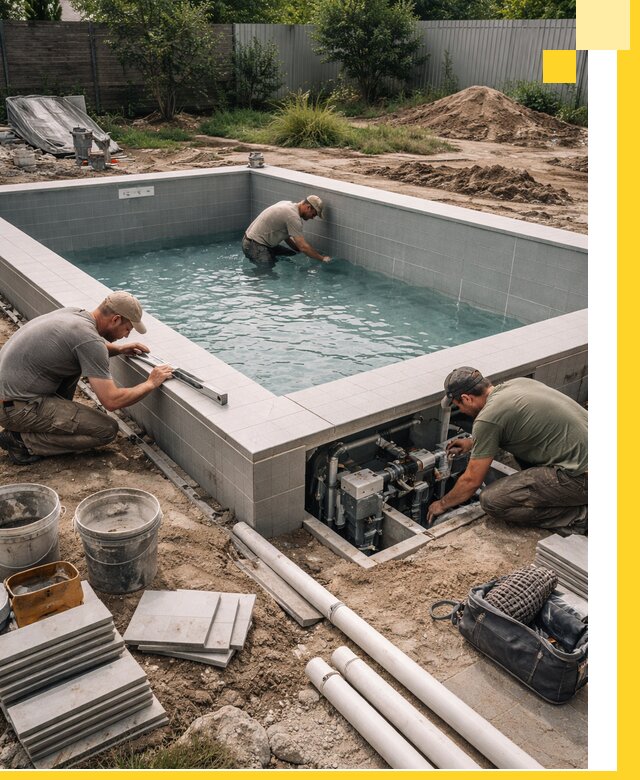 Строительство и монтаж бассейнов для дачи под ключ в Еманжелинске