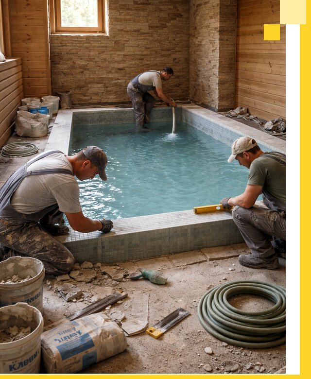 Проектирование и строительство бассейнов для бани в Еманжелинске