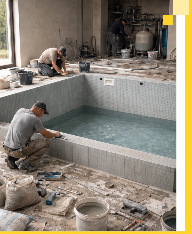 Строительство и монтаж бассейнов в помещении в Еманжелинске