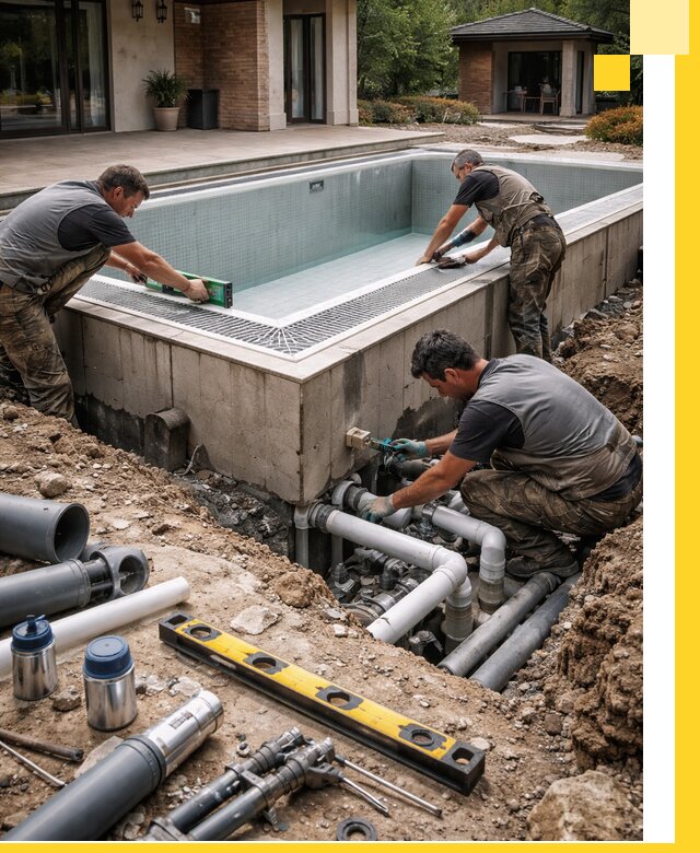 Строительство переливных бассейнов в Еманжелинске под ключ