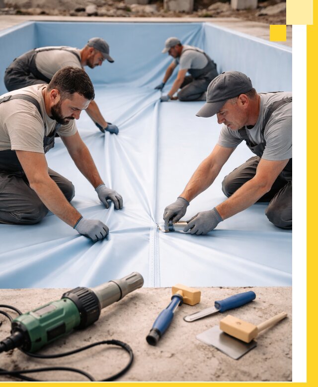 ПВХ пленка для бассейнов с монтажом и гарантией в Еманжелинске