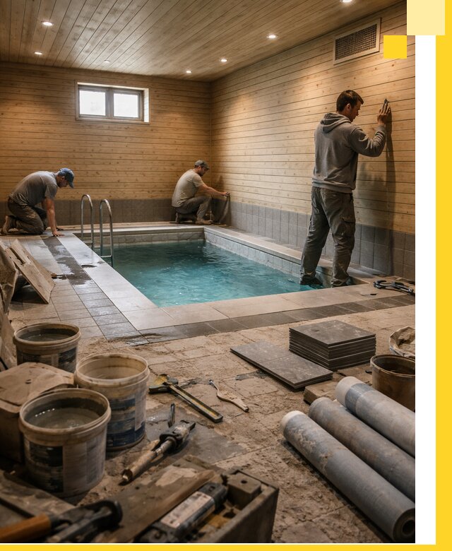 Строительство бани с бассейном и сауной под ключ в Еманжелинске