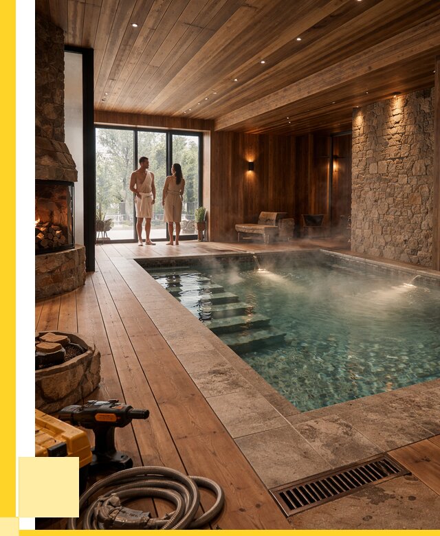 Проекты бань с бассейном под ключ в Еманжелинске от 77033 р., ЭриданМнж