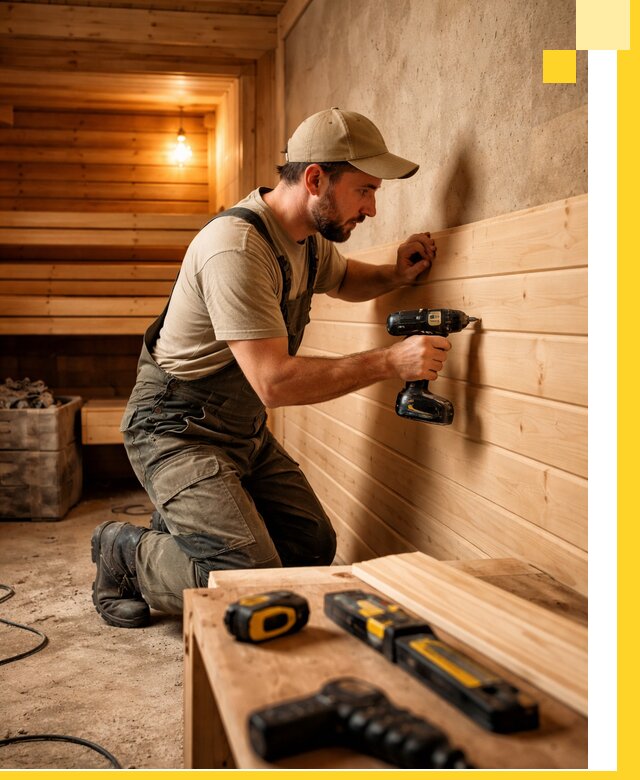 Профессиональная внутренняя отделка бани в Еманжелинске под ключ