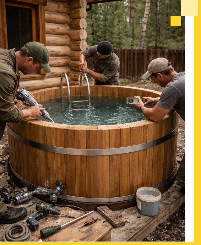 Строительство бань с купелью под ключ и отделкой в Еманжелинске