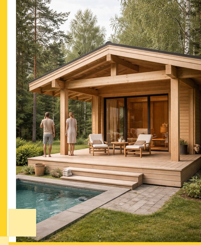 Бани с террасой под ключ в Еманжелинске от 616260 р. | ЭриданМнж