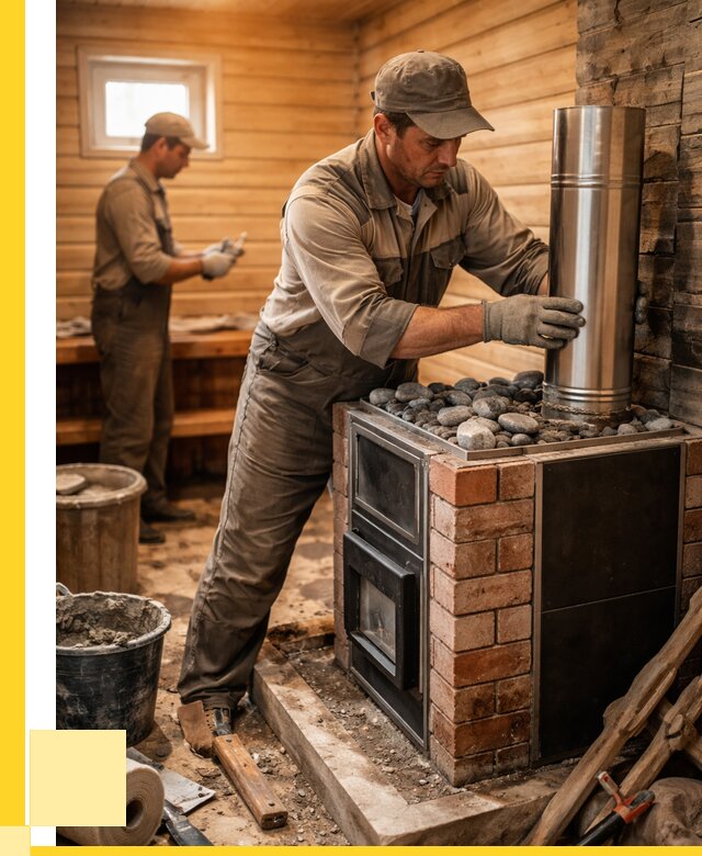 Монтаж печи в бане под ключ в Еманжелинске от 20542 р. | ЭриданМнж