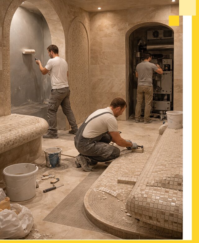 Строительство бани с хамамом и бассейном под ключ в Еманжелинске