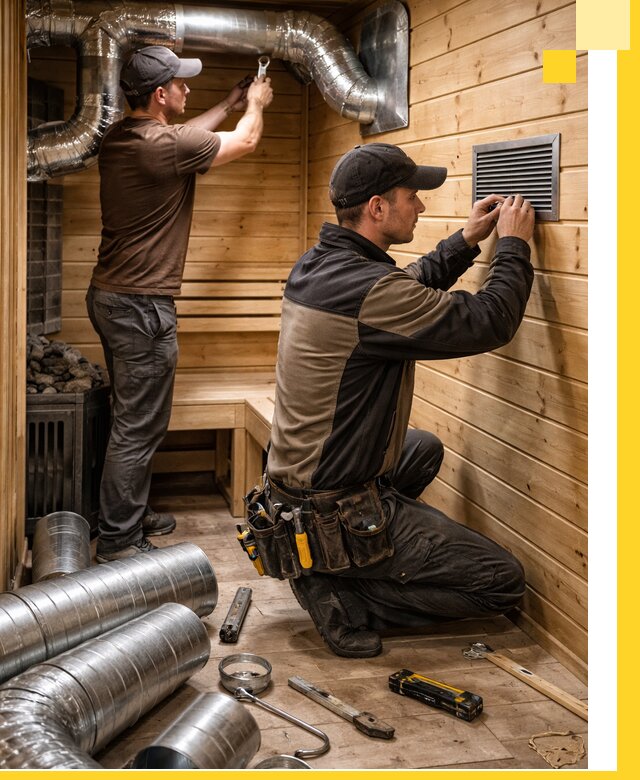 Проектирование и монтаж вентиляции бани в Еманжелинске под ключ