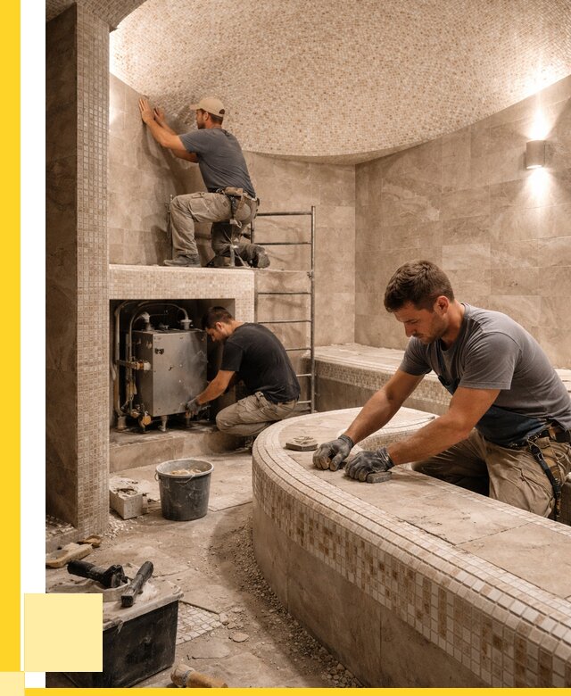 Монтаж хамамов под ключ в Еманжелинске от 256775 р. ЭриданМнж