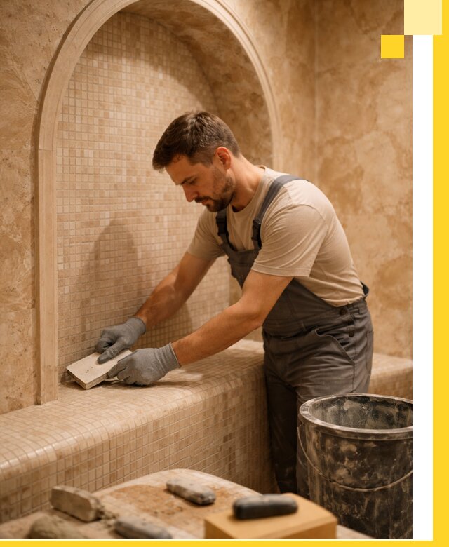 Профессиональная отделка хамамов с мозаикой под ключ в Еманжелинске