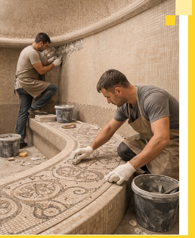 Плитка для хамама в Еманжелинске, укладка, подбор и поставка